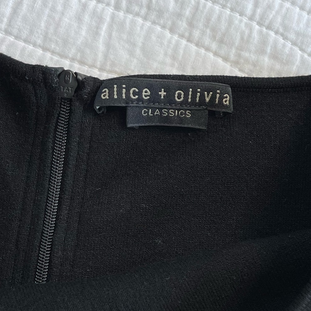Alice + Olivia Black Midi Bodycon Long Sleeve Classic Dress Size Small-medium - Picture 3 of 15